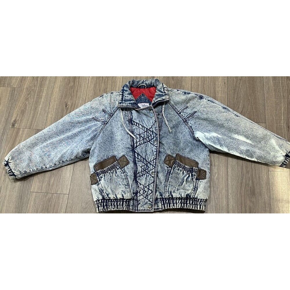Weathered Blues Womens Denim W/Polyester Lining Sz L VTG Jacket